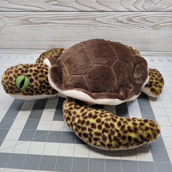Wild Republic Green Spotted Sea Turtle Plush Shell Stuffed Ocean Animal Toy - Picture 3 of 16